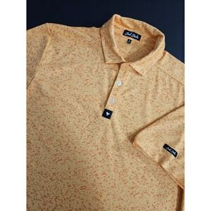 Bad Birdie Men's‎ Short Sleeve Golf Polo Shirt Orange Camo Medium